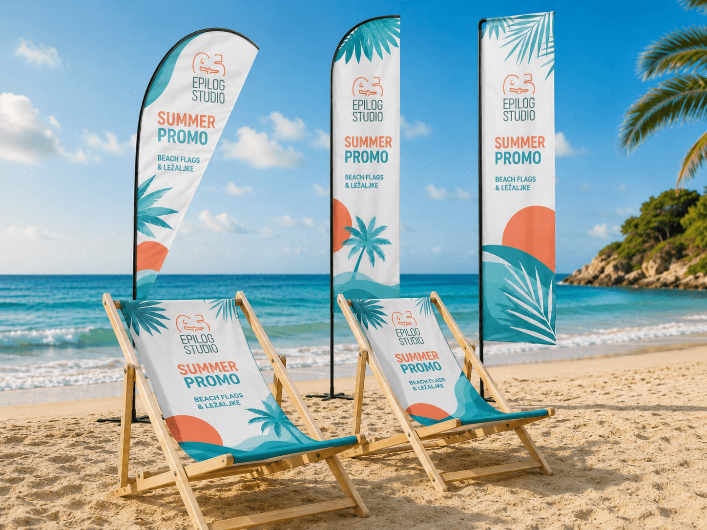 Beach flagovi i brendirane ležaljke — sve za ljetnu sezonu